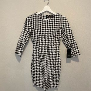Zara houndstooth body con dress
